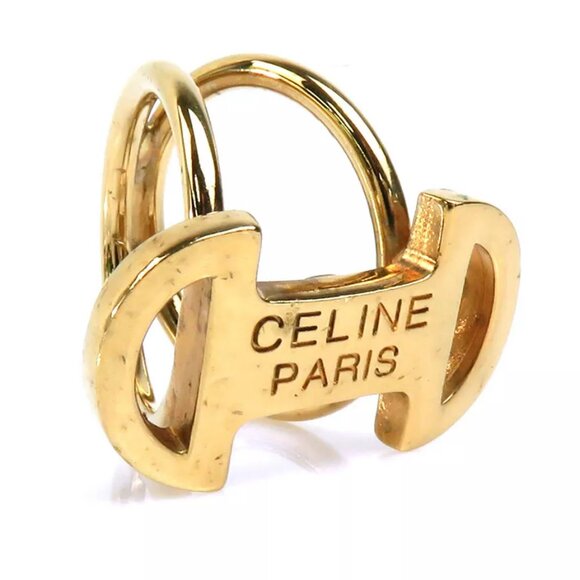 CELINE Scarf Ring Gold Metal - - Picture 1 of 10